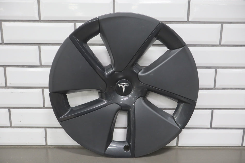 17-23 Tesla Model 3 Wheel Cover/Hub Cap OEM 18" Aero Wheels Dark Gray