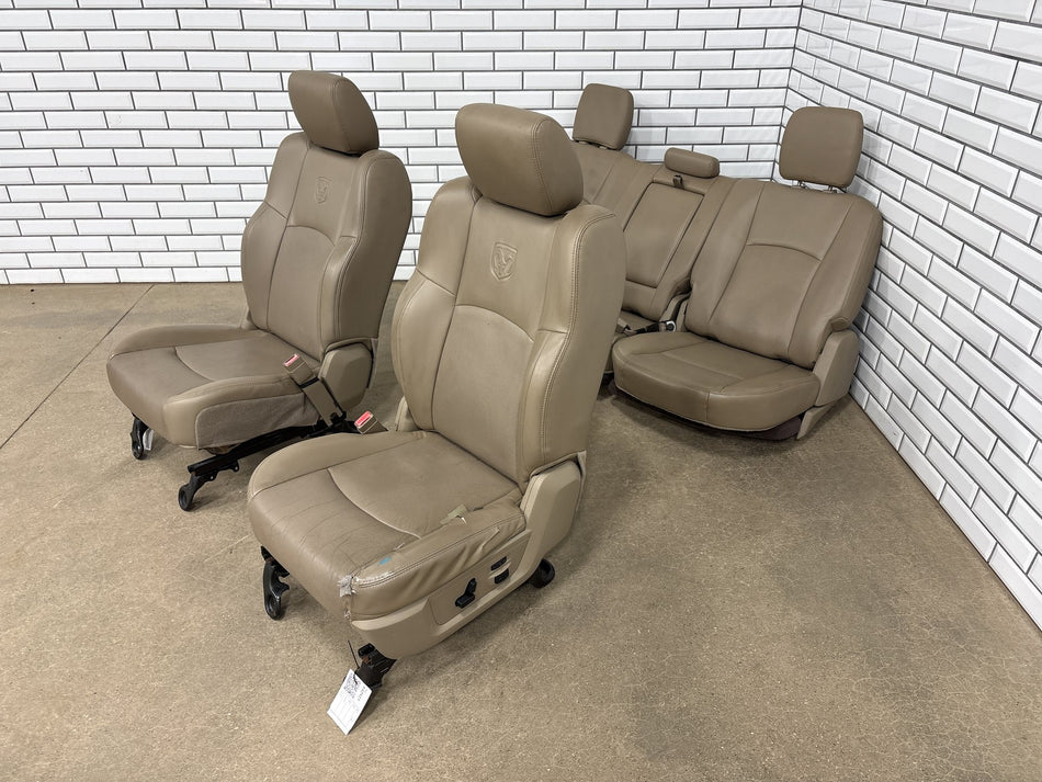 2011 Ram 1500 Laramie Seats Set Light Pebble Beige/Bark Brown KT