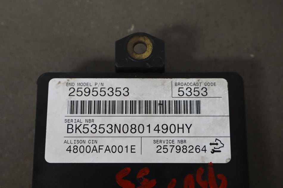 06-08 GM Duramax Allison Transmission Control Module TCM A40 25955353 25798264