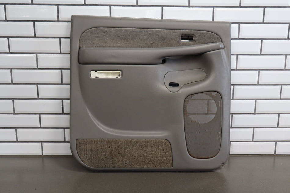 01-02 Chevy Silverado Crew Left Rear Door Panel Medium Gray 922