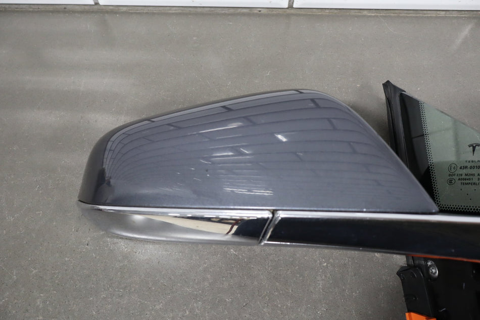 12-20 Tesla Model S Passenger Right RH Door Mirror Gray Metallic PMTG