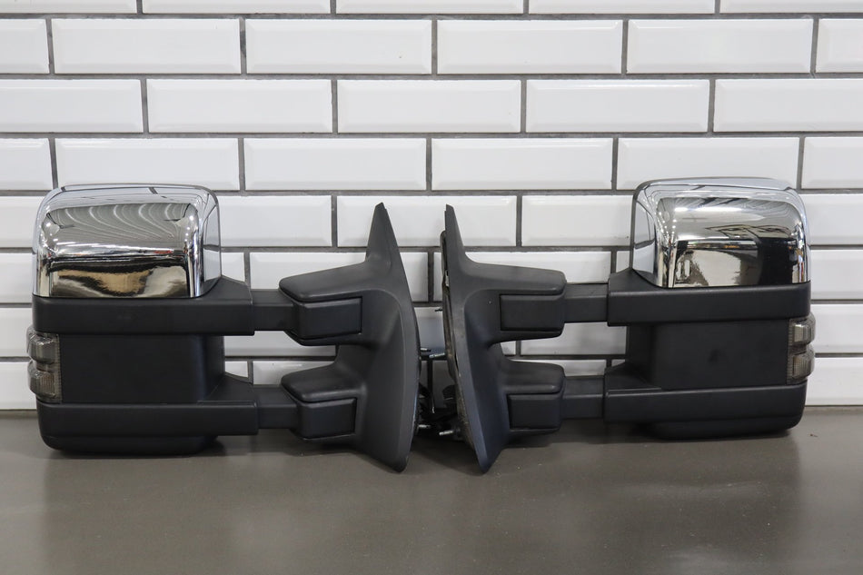 99-07 Ford F-250 F-350 Aftermarket Chrome Tow Mirror Pair Set Left/Right