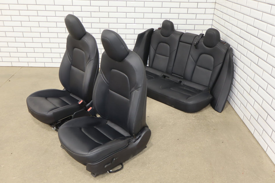 2019 Tesla Model 3 Synthetic Leather (Leatherette) Seats Set Black