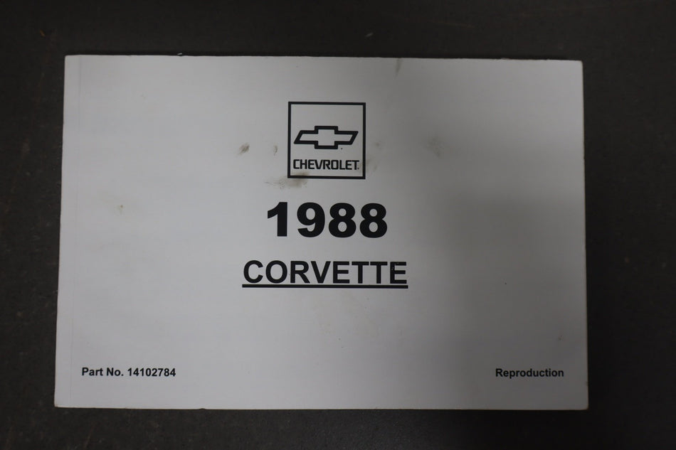 1988 Chevrolet Corvette Owners Manual OEM