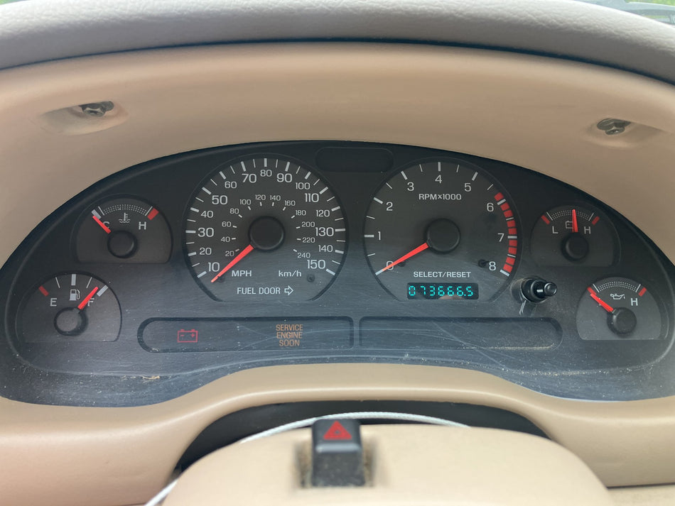 99-04 Ford Mustang GT Instrument Cluster Speedometer 150 MPH 73666 Miles OEM