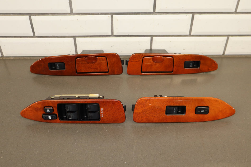 1998-2002 Lexus LX470 Wood Trimmed Window Switches Set x4