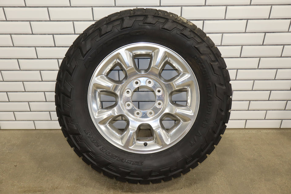 OEM 20" Polished 8 Spoke Wheels + 35x12.50R20 Nitto Recon Grappler F250 F350