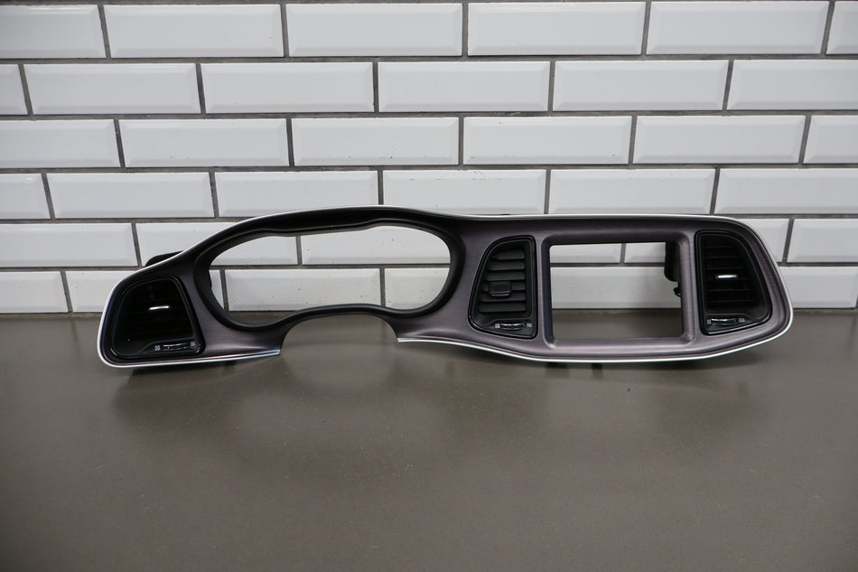 2015-18 Dodge Challenger Cluster Radio Bezel Brushed Aluminum SRT Scat Pack