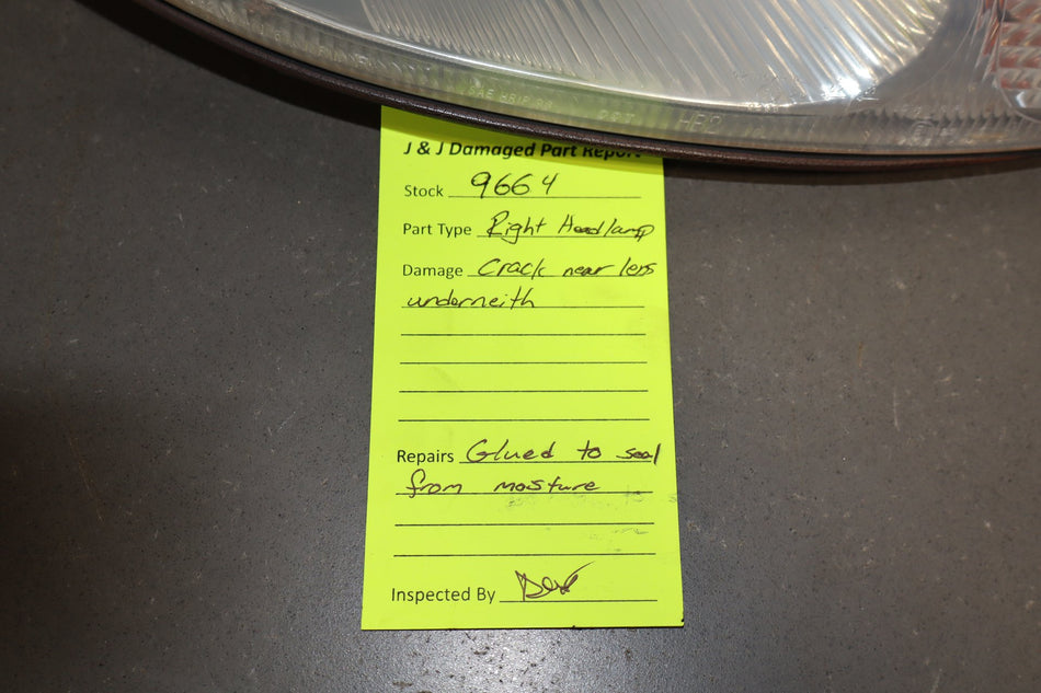 1999-2000 Mazda MX-5 Miata Right Headlamp NC1051030E