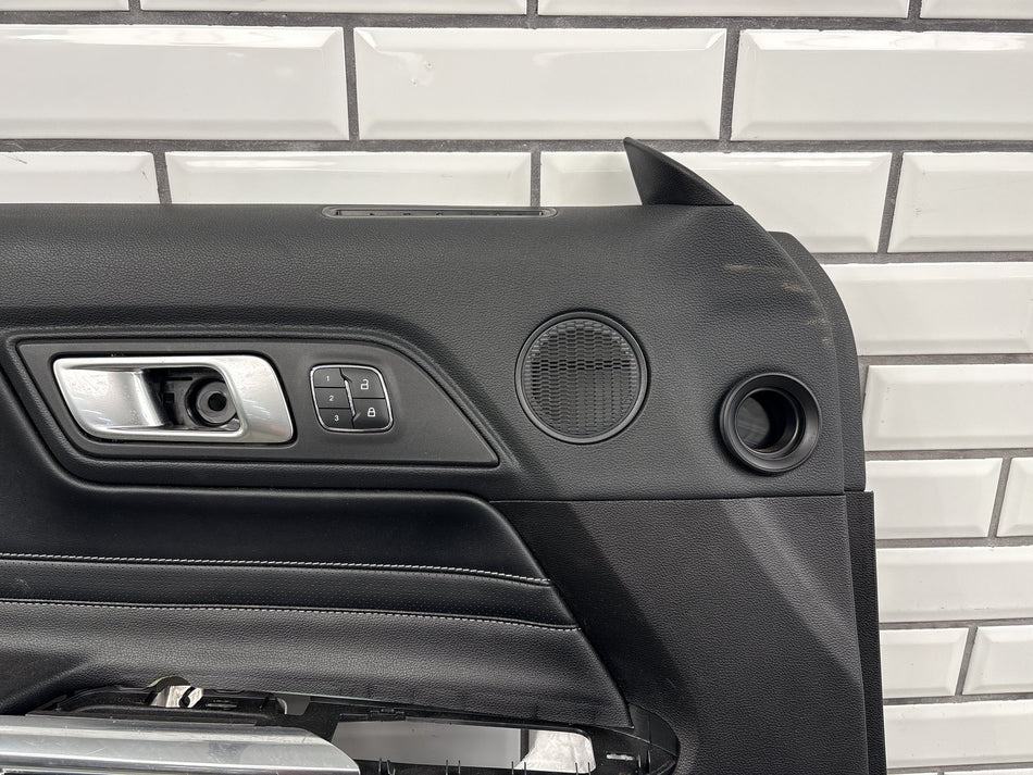 2018-2023 Ford Mustang S550 Driver Left Interior Door Trim Panel Ebony Leather