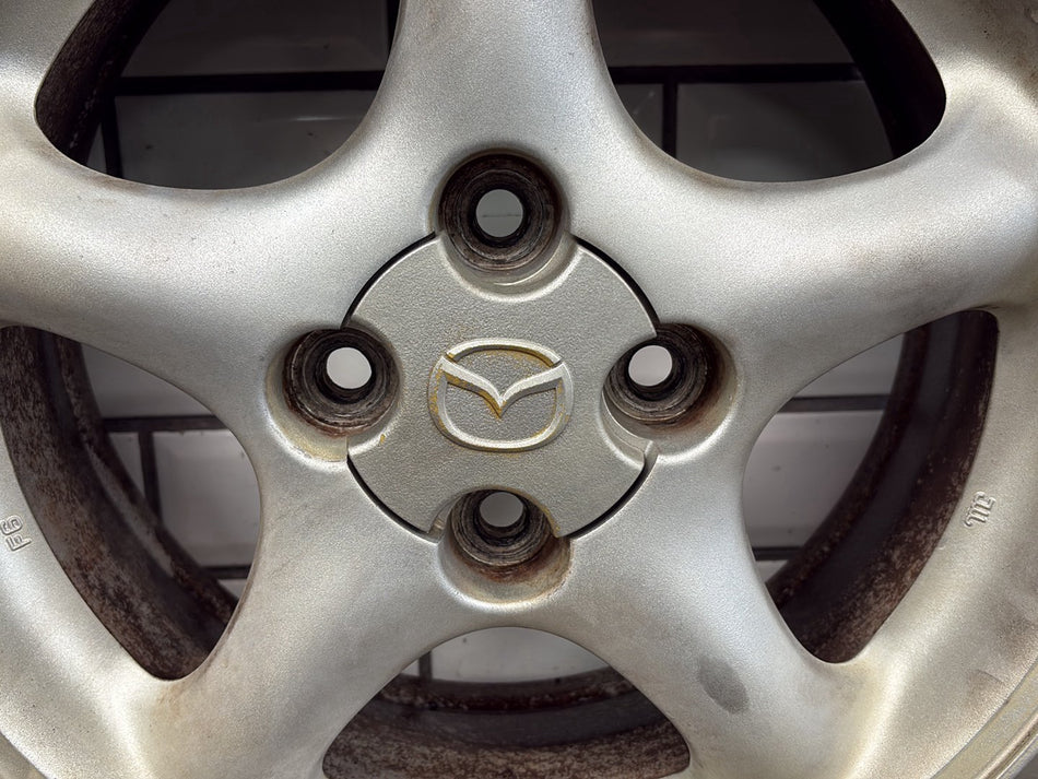 99-05 Mazda MX-5 Miata 15x6 Alloy Wheel Silver 5 Spoke (1)