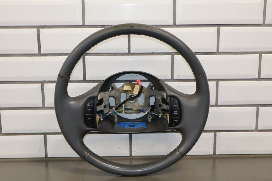 99-04 Ford F-250 F-350 Super Duty Steering Wheel OEM Gray Leather