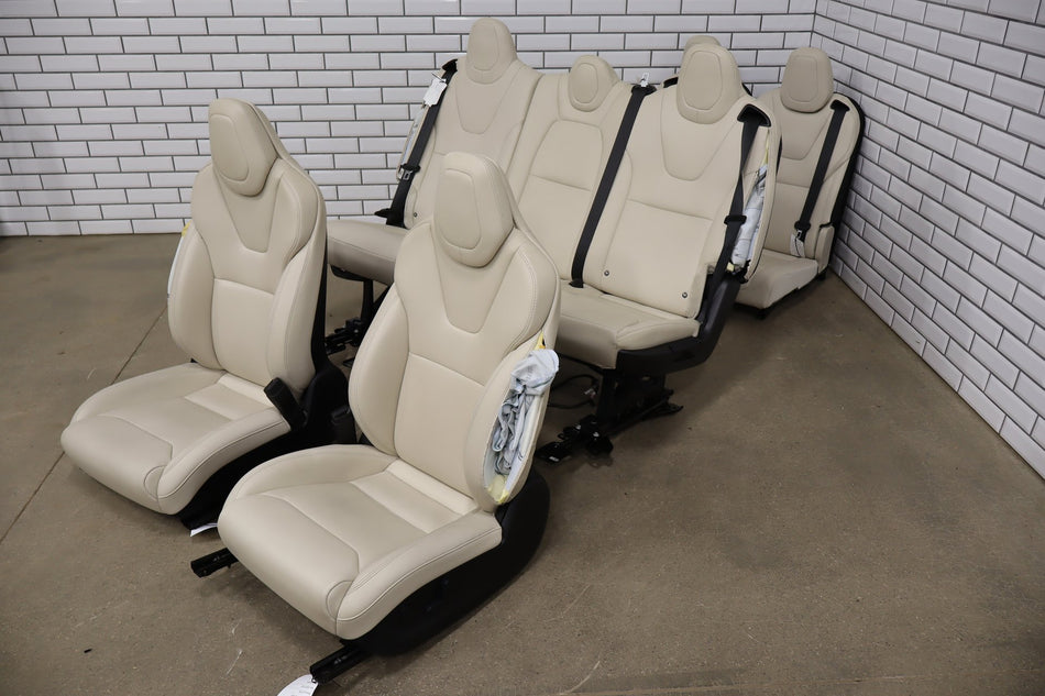 16-20 Tesla Model X 7-Passenger Leatherette Seats Set White