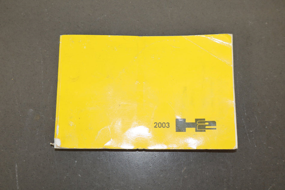 2003 Hummer H2 Owners Manual OEM