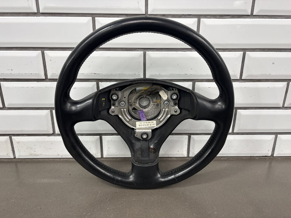 00-06 Audi TT Quattro Coupe 8N Steering Wheel Black Leather 3 Spoke OEM Used