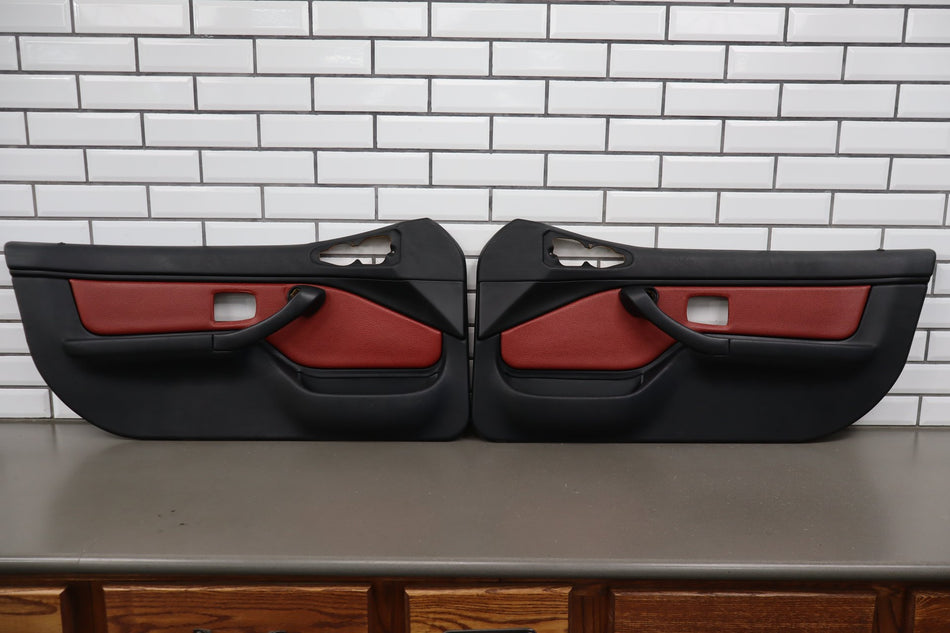 1995-2002 BMW Z3 Pair - Door Trim Panels Deep Red | Leather