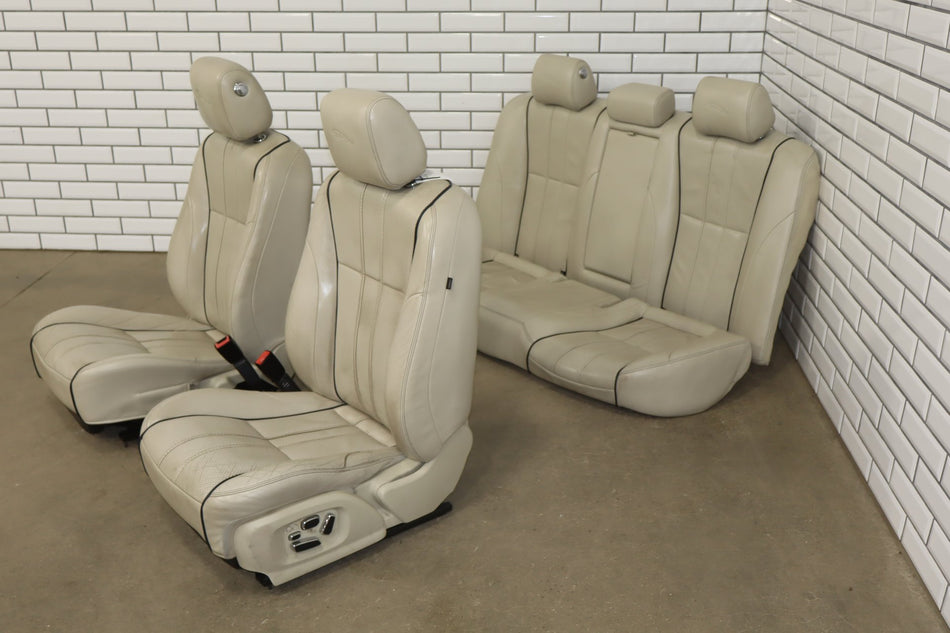 2010-2013 Jaguar XJ L Portfolio Leather Seats Set Ivory IVNA