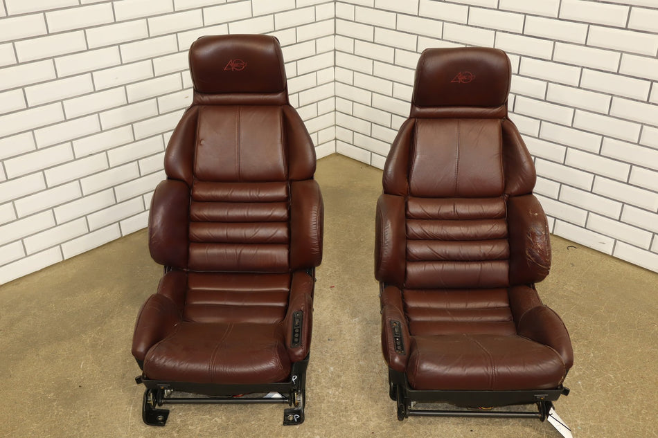 1989-1993 Chevrolet Corvette C4 Power Leather Seats Set Ruby Red
