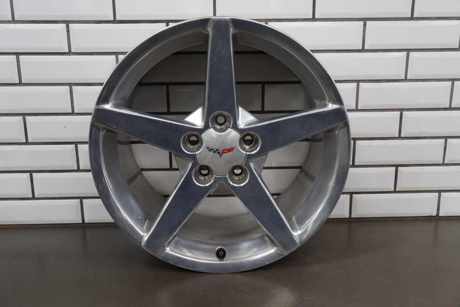 2005-2007 Chevrolet Corvette C6 Rear 19x10 OEM 5 Spoke Wheel | Polished