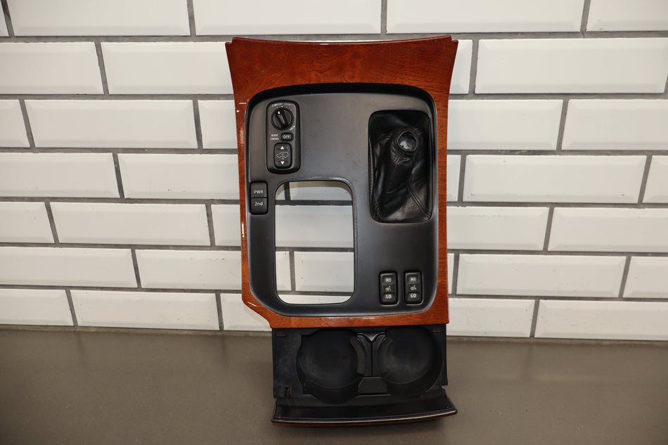 Lexus LX470 Center Console Wood Trim Shifter Bezel w/ Boot 1998-2002