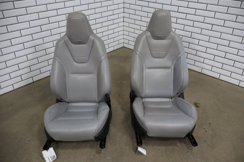2015 Tesla Model S Synthetic Leather (Leatherette) Seats Set Gray DGY