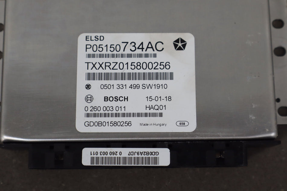 2018 Dodge Durango Electric Limited Slip Differential Control Module 05150734AC