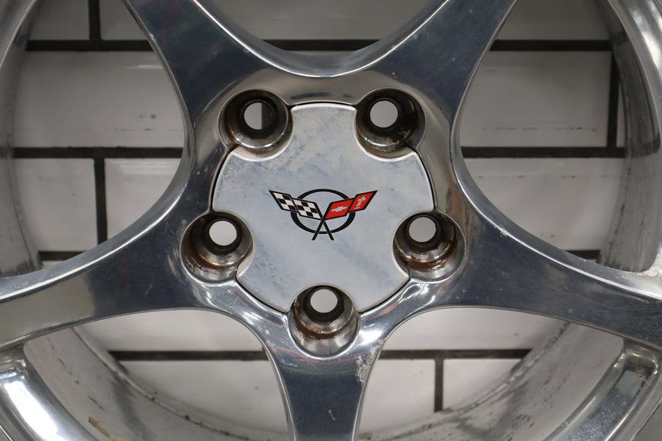 2000-2004 Chevrolet Corvette C5 Front 17x8.5 OEM 5 Spoke Polished Wheel