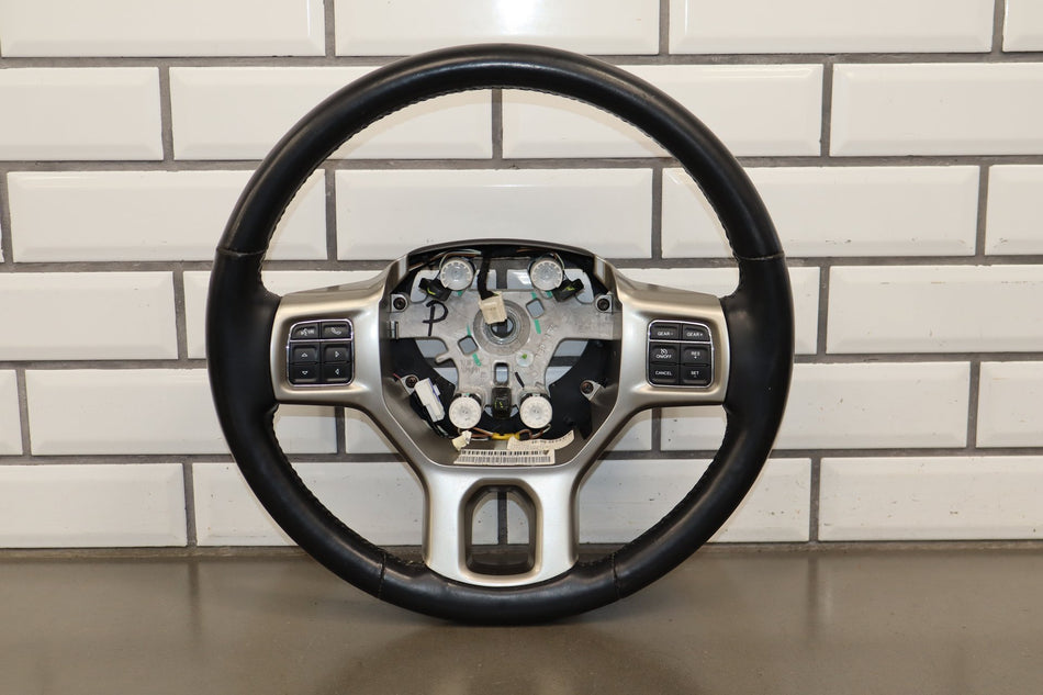 13-18 Ram 1500 Laramie Leather Steering Wheel Black X9