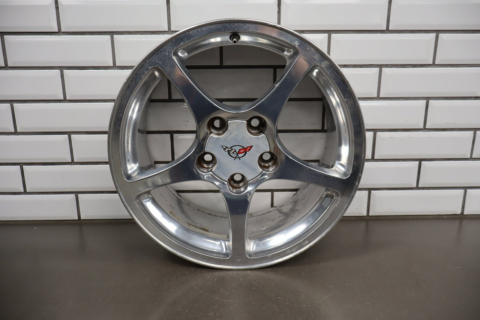 2000-2004 Chevrolet Corvette C5 Front 17x8.5 OEM 5 Spoke Polished Wheel