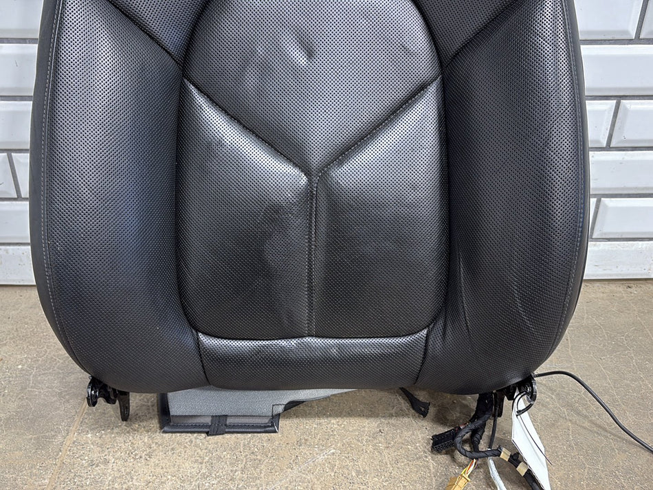 2011 Porsche Cayenne 958 Driver Seat Back Upper Leather Black MA