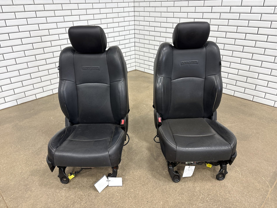 2013-2018 Ram 1500 Laramie Leather Heated/Vent Seats Set Black X9