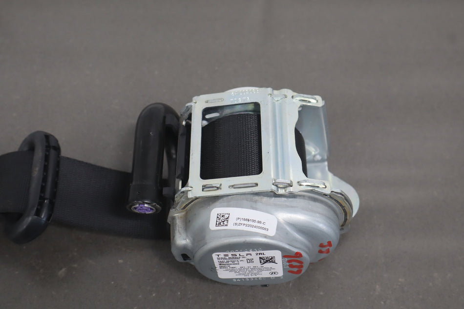 2022 Tesla Model S Plaid Left Rear Seat Belt Cream uwt