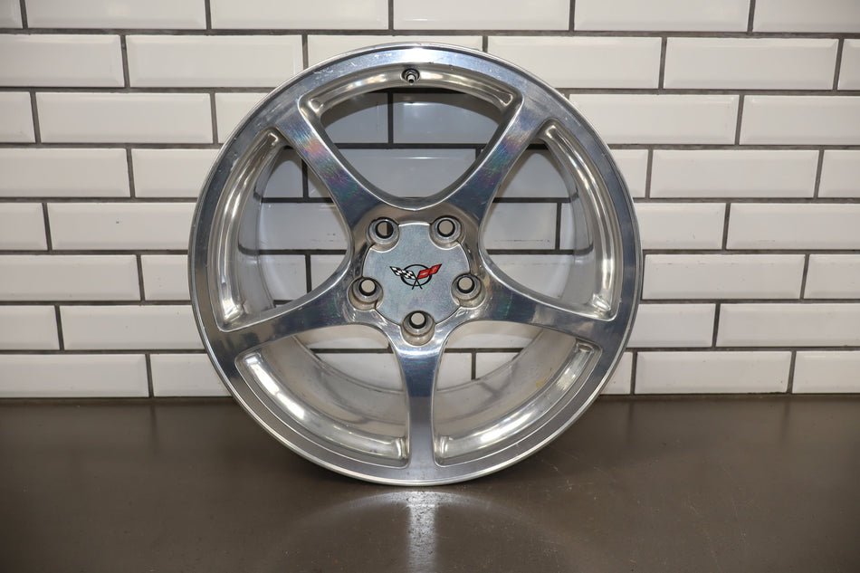 2000-2004 Chevrolet Corvette C5 Rear 18x9.5" OEM 5 Spoke Wheel | Polished