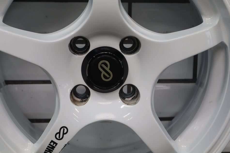Enkei PF05 15x6.5 White 5 spoke Alloy Wheel 4x100