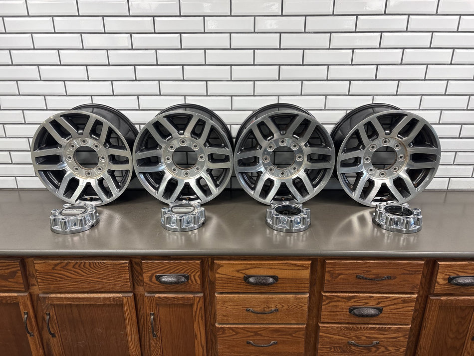 Ford F250 F350 Super Duty 18x8 OEM Wheels Set of 4 Machined Black 8x170