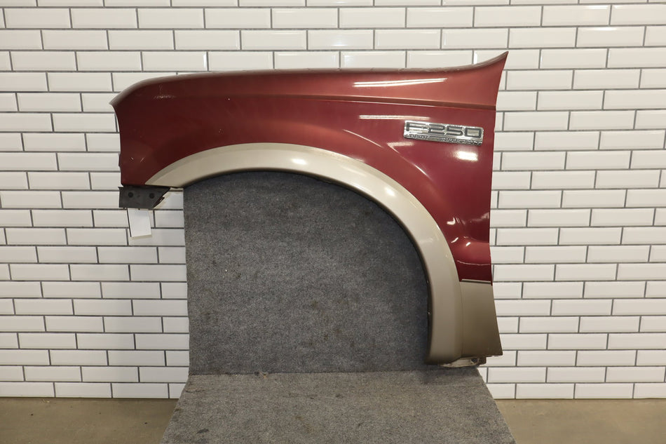 99-07 Ford F250 F350 Super Duty Driver Left LH Fender Dark Toreador Red Rust Free