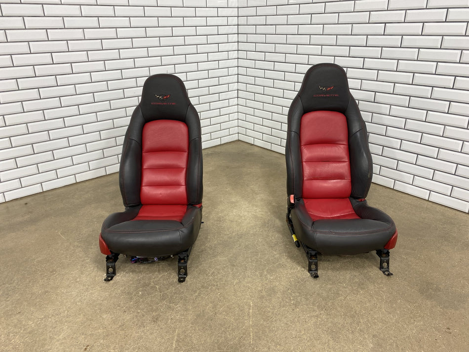 05-13 Chevy Corvette C6 Leather Seats Set Pair