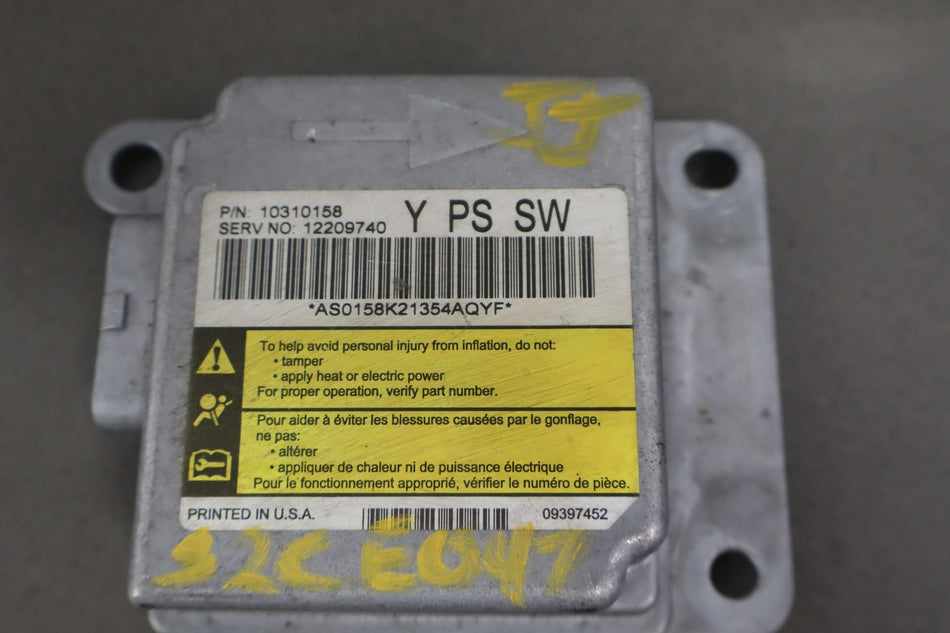 Airbag SRS Module Fits 2002 Chevrolet Corvette