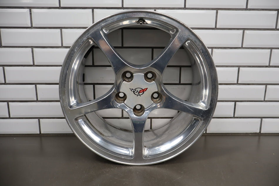 2000-2004 Chevrolet Corvette C5 Rear 18x9.5" OEM 5 Spoke Wheel | Polished