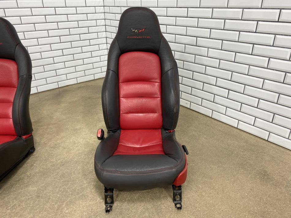 05-13 Chevy Corvette C6 Leather Seats Set Pair