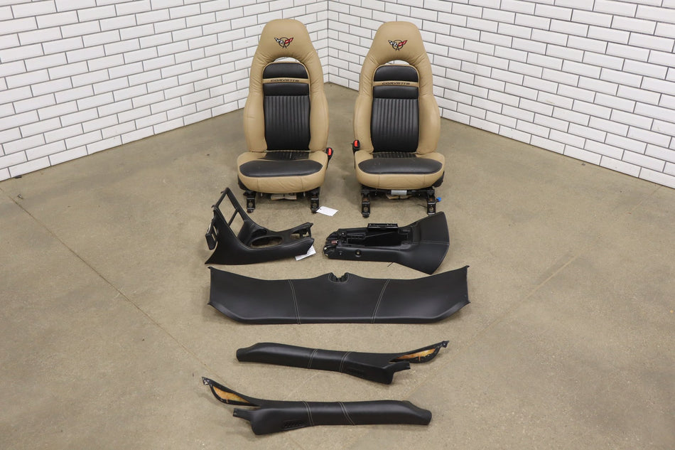97-04 Chevrolet Corvette C5 Custom Leather Seats &amp; Interior Center Console Trim