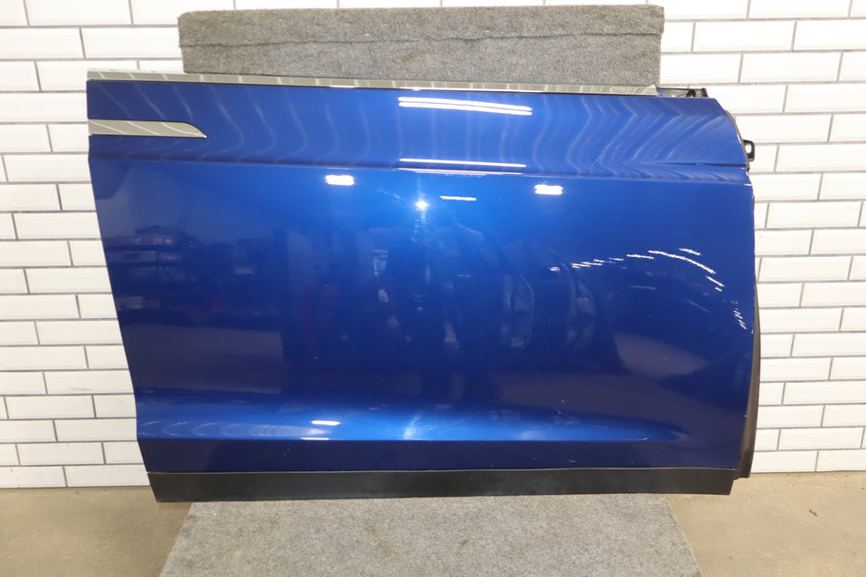 16-20 OEM Tesla Model X Front Right Passenger Door Shell Panel Deep Blue Metallic PPSB