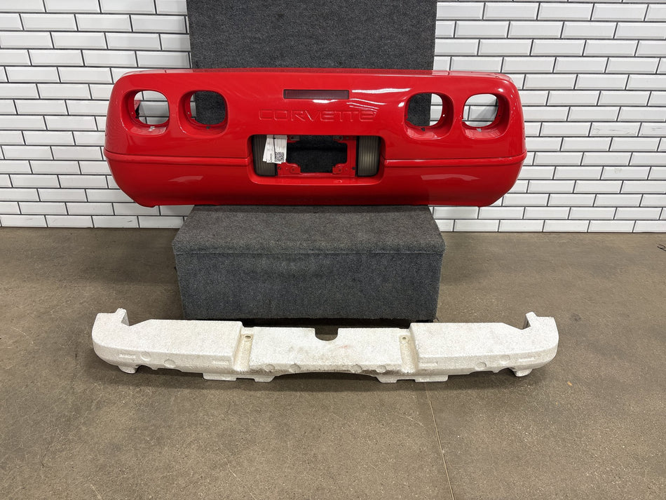 1991-1996 C4 Corvette Base Model OEM Rear Bumper W/Lights Panel Torch Red 70