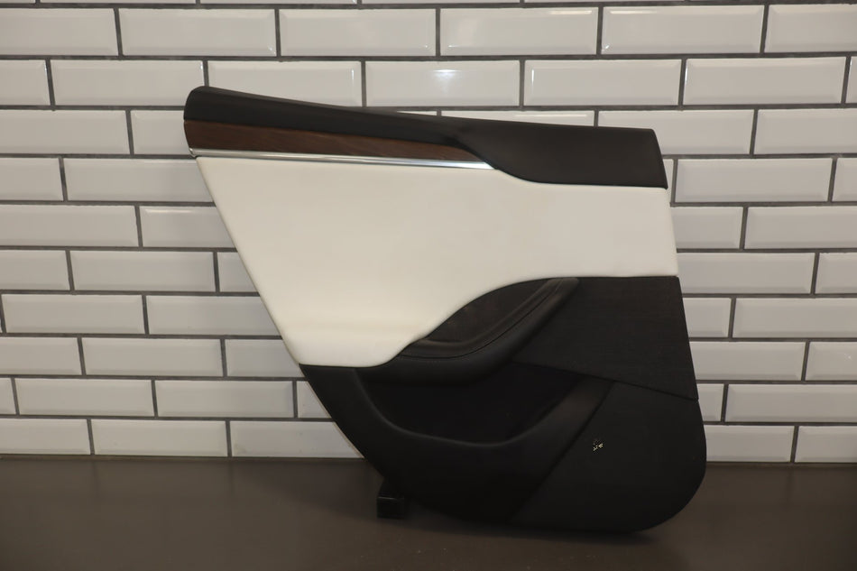 2022 Tesla Model S Plaid Left Rear Door Panel Cream uwt