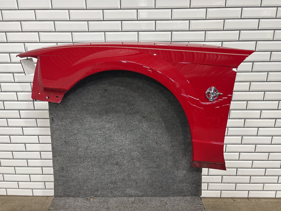 99-04 Ford Mustang Driver Left LH Front Fender w/ Emblem Vermilion Red E8