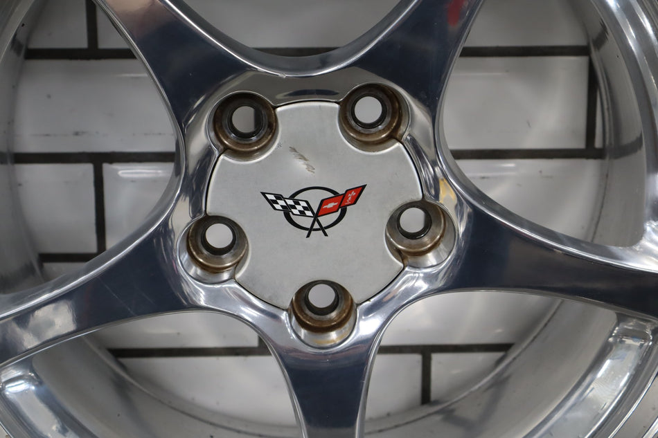 2000-2004 Chevrolet Corvette C5 Front 17x8.5 OEM 5 Spoke Polished Wheel