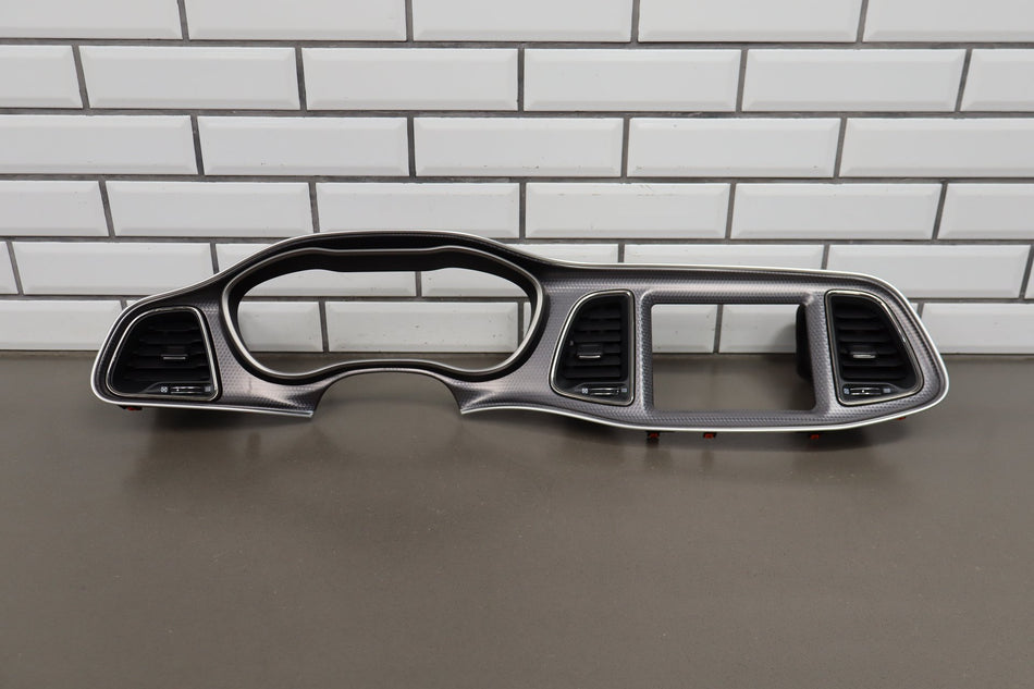 2015-18 Dodge Challenger SRT Hellcat Cluster Radio Bezel Brushed OEM