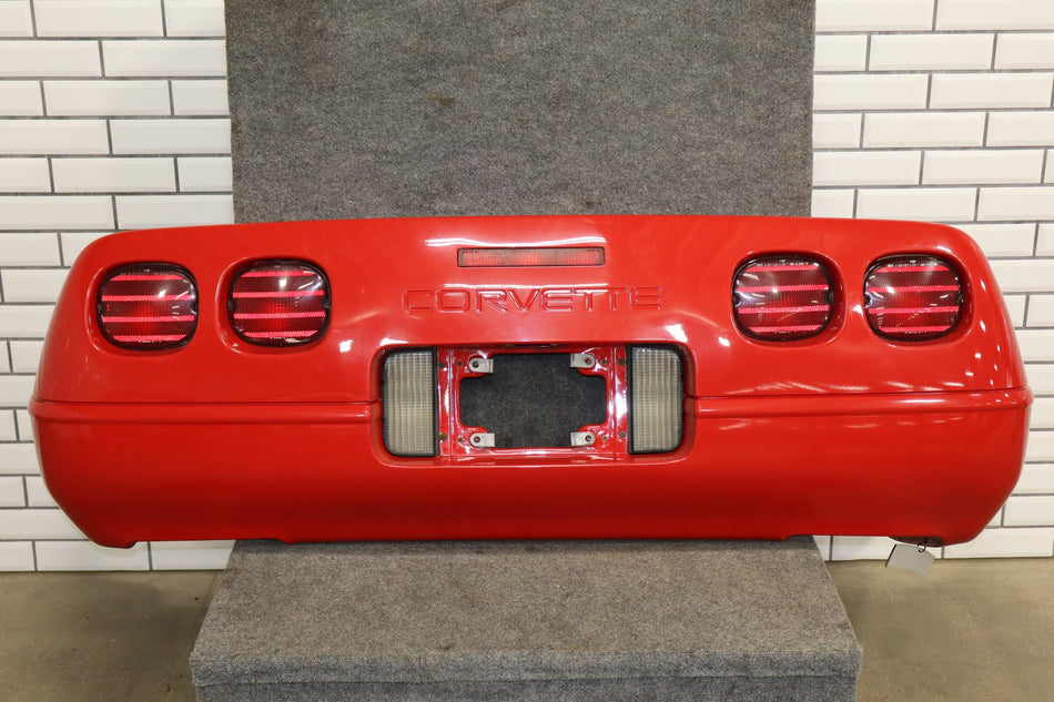1991-1996 C4 Corvette Base Model OEM Rear Bumper W/Lights Finish Panel Bright Red