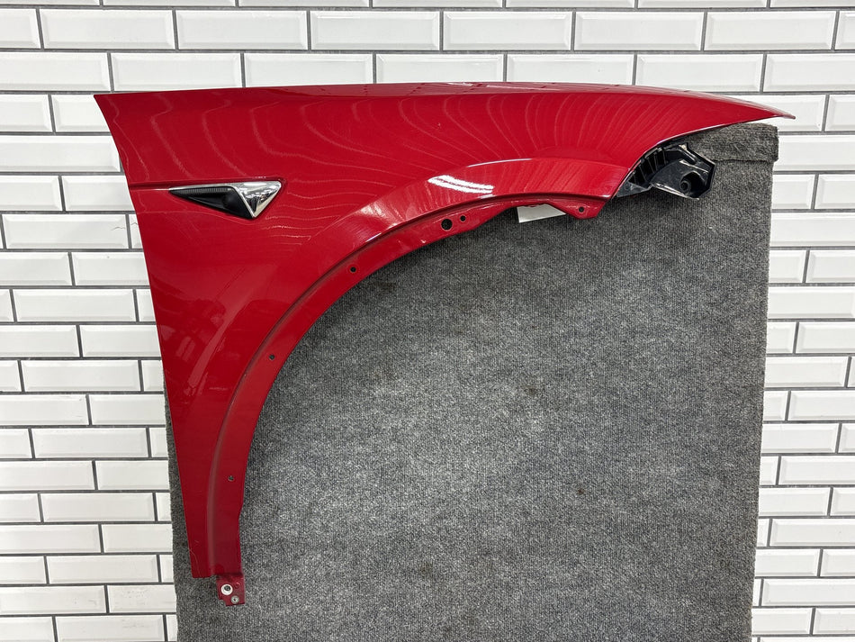 2016-2020 OEM Tesla Model X Front Right Passenger Fender Panel Red PPMR