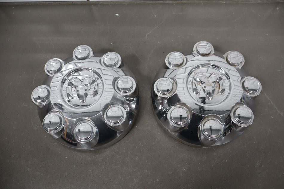 2005 Dodge Ram 2500 3500 Chrome 8 Lug Center Caps Pair